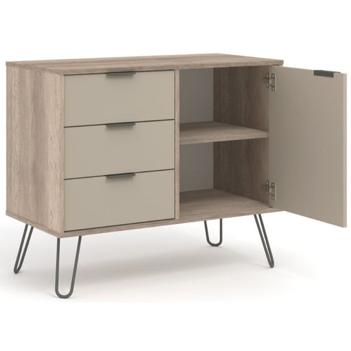 Augusta Driftwood Small Sideboard with Hairpin Legs - The Furniture Mega Store 