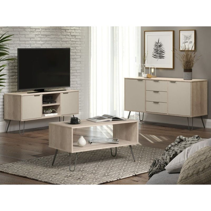 Augusta Driftwood Medium Sideboard with Hairpin Legs - The Furniture Mega Store 