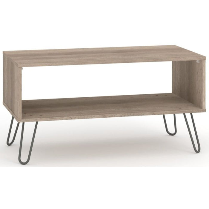 Augusta Driftwood Open Coffee Table with Hairpin Legs - The Furniture Mega Store 