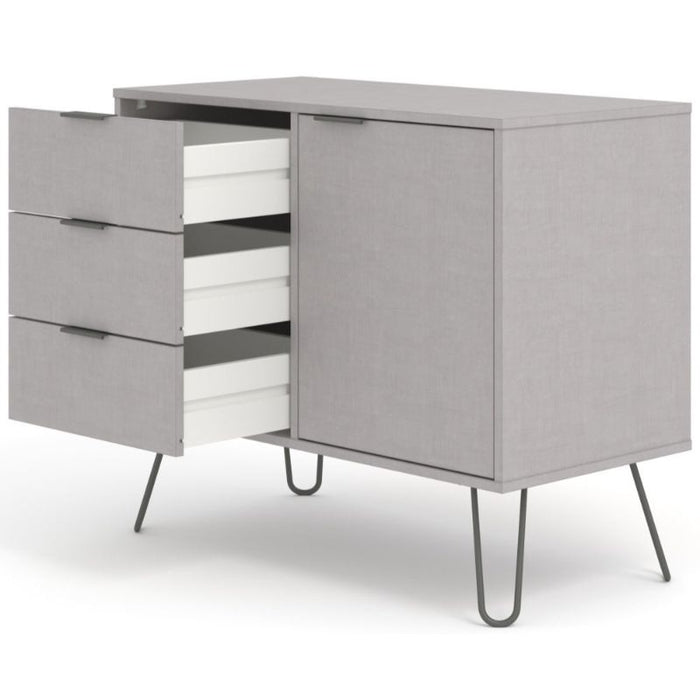 Augusta Grey Small Sideboard with Hairpin Legs - The Furniture Mega Store 