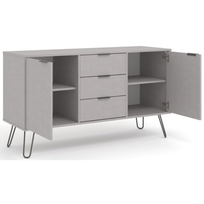 Augusta Grey Wide Sideboard with Hairpin Legs - The Furniture Mega Store 