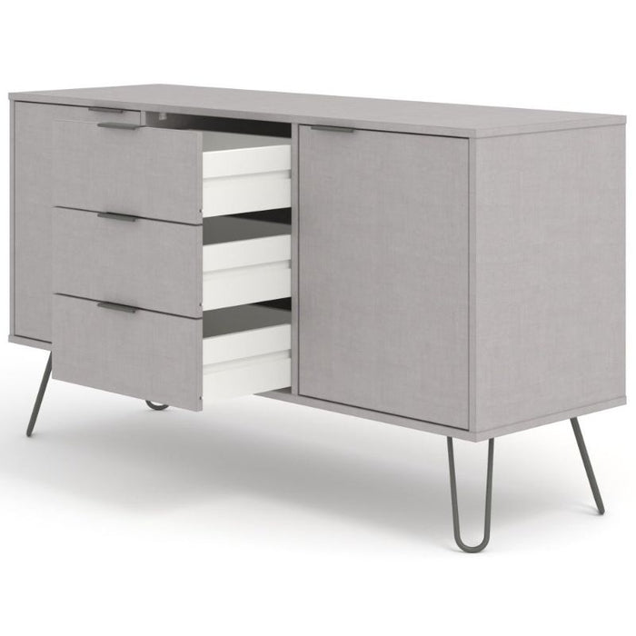 Augusta Grey Wide Sideboard with Hairpin Legs - The Furniture Mega Store 