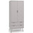 Augusta Grey 2 Door Combi Wardrobe with Hairpin Legs - The Furniture Mega Store 