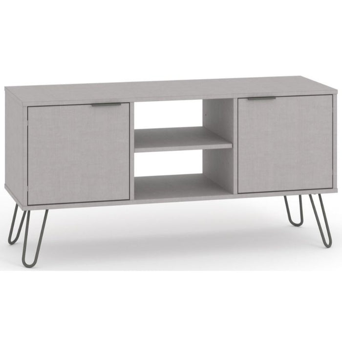 Augusta Grey 2 Door TV Unit with Hairpin Legs - The Furniture Mega Store 