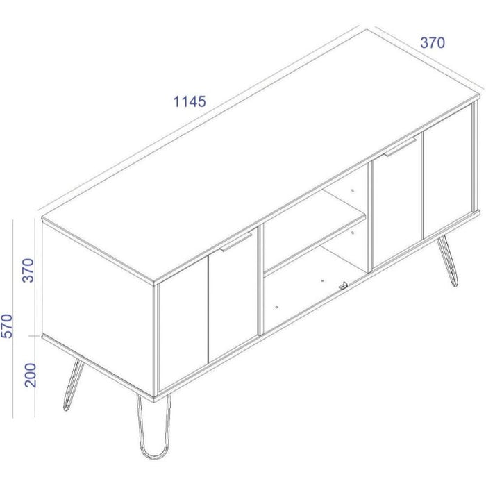 Augusta Grey 2 Door TV Unit with Hairpin Legs - The Furniture Mega Store 