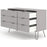 Augusta Grey 3+3 Drawer Wide Chest with Hairpin Legs - The Furniture Mega Store 