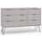 Augusta Grey 3+3 Drawer Wide Chest with Hairpin Legs - The Furniture Mega Store 