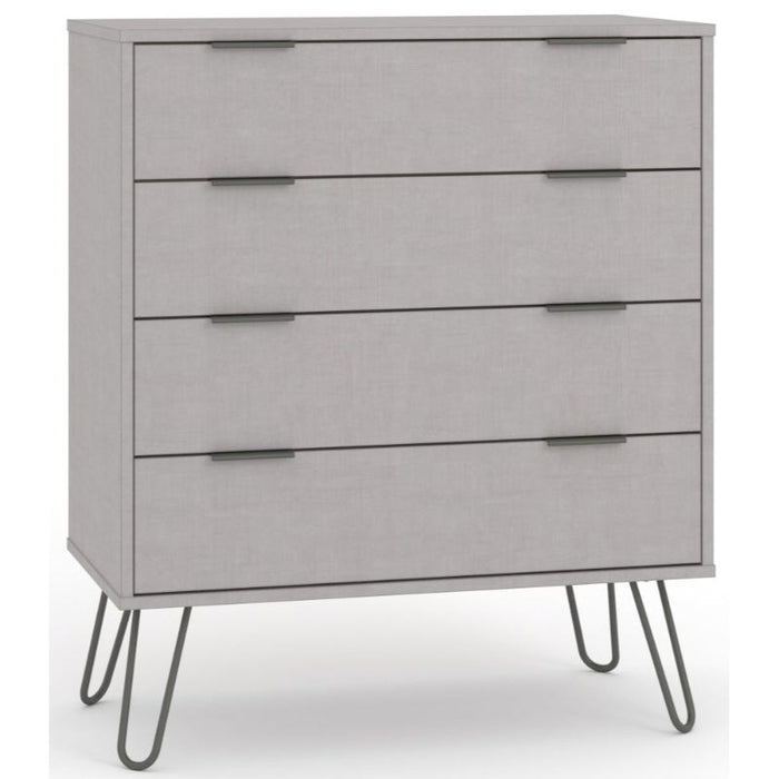 Augusta Grey 4 Drawer Chest with Hairpin Legs - The Furniture Mega Store 