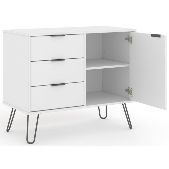 Augusta White Small Sideboard with Hairpin Legs - The Furniture Mega Store 