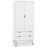 Augusta White 2 Door Combi Wardrobe with Hairpin Legs - The Furniture Mega Store 