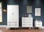 Augusta White 2 Door Combi Wardrobe with Hairpin Legs - The Furniture Mega Store 