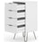 Augusta White 4 Drawer Narrow Chest with Hairpin Legs - The Furniture Mega Store 