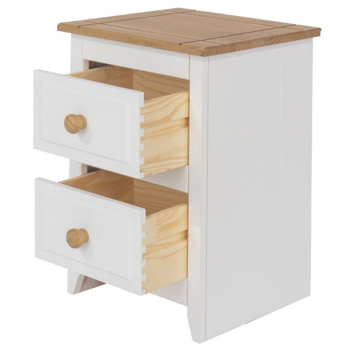 Capri White Petite Bedside Cabinet - The Furniture Mega Store 