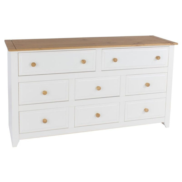 Capri White 6+2 Drawer Chest - The Furniture Mega Store 