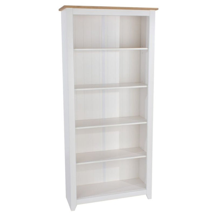 Capri White Tall Bookcase - The Furniture Mega Store 