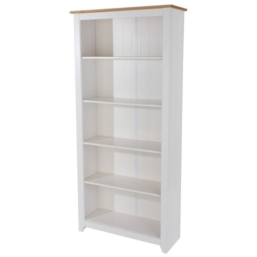 Capri White Tall Bookcase - The Furniture Mega Store 