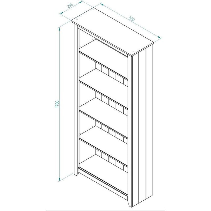 Capri White Tall Bookcase - The Furniture Mega Store 