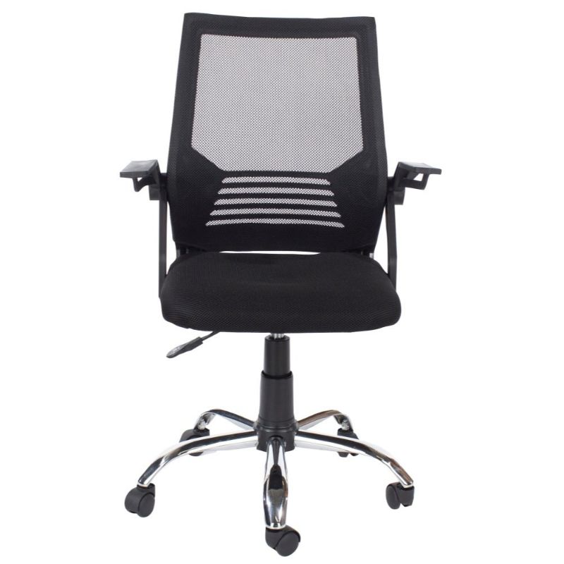 Loft Black Mesh Study Chair with Arms The Furniture Mega Store