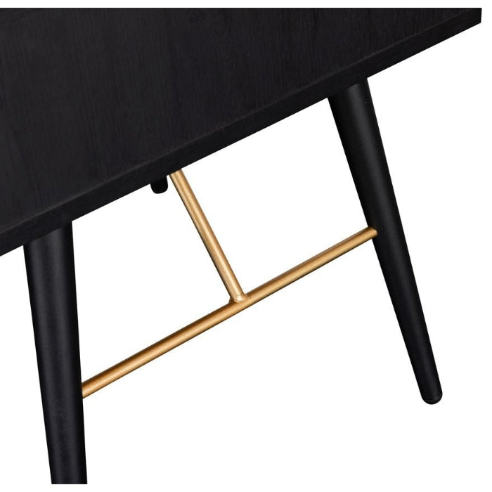 Vida Living Barcelona Black Bedside Table - The Furniture Mega Store 