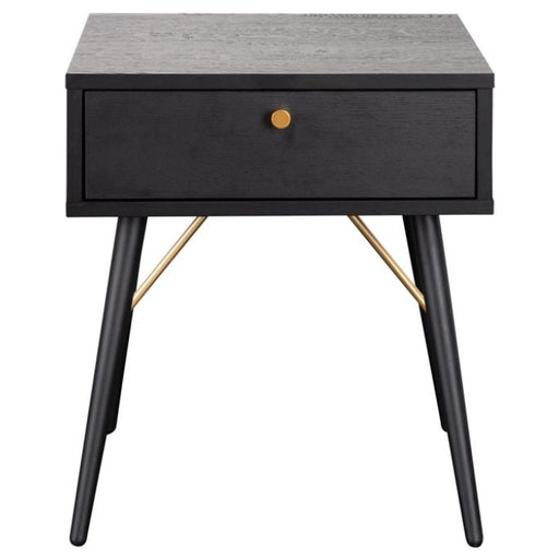 Vida Living Barcelona Black Bedside Table - The Furniture Mega Store 