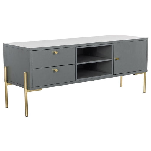 Vida Living Madrid Grey and Gold Large TV Unit - The Furniture Mega Store 