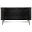 Piano Black Fluted Wood and Marble Top Large Curved Sideboard with 2 Doors, Made of Mango Wood Ribbed Base and White Marble Top - The Furniture Mega Store 