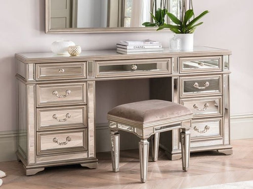 Vida Living Jessica Champagne Mirrored Dressing Table - The Furniture Mega Store 