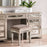 Vida Living Jessica Champagne Mirrored Dressing Table Stool - The Furniture Mega Store 