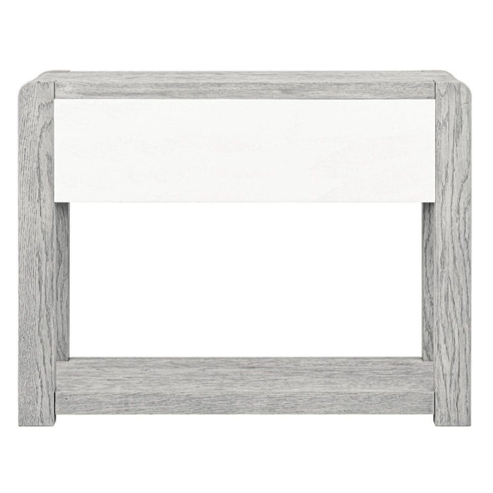 Flora Grey Washed Oak Console Table, 100cm width with 2 Drawers - The Furniture Mega Store 