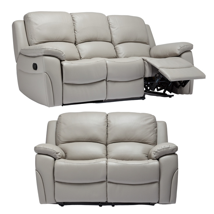 Falcon Leather Recliner 3 Seater + 2 Seater Sofa Set - Choice Of Colours - The Furniture Mega Store 