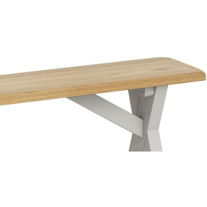 Cross Country Grey and Oak Cross Leg Bench - The Furniture Mega Store 