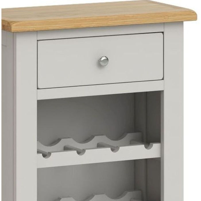 Cross Country Grey and Oak 1 Drawer Wine Cabinet - The Furniture Mega Store 