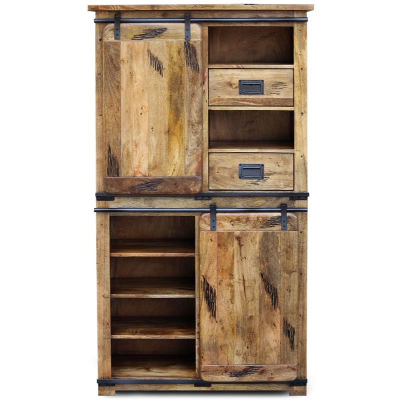 Germain Iron Works Mango Wood Display Cabinet - The Furniture Mega Store 