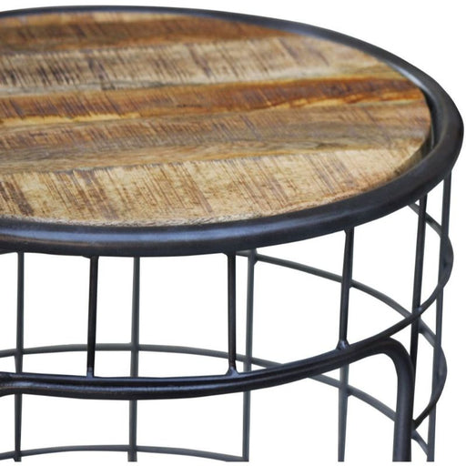 Metro Mango Wood Round Coffee Table - The Furniture Mega Store 