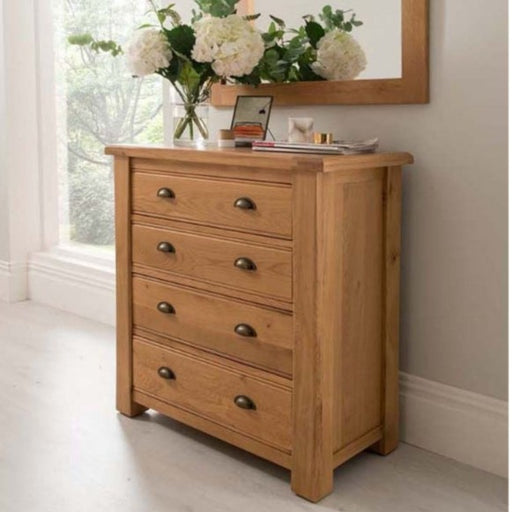 Vida Living Breeze Oak 4 Drawer Chest - The Furniture Mega Store
