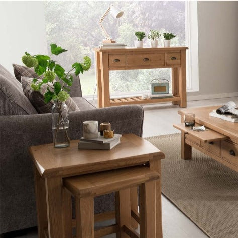Vida Living Breeze Oak Nest of Tables - The Furniture Mega Store 