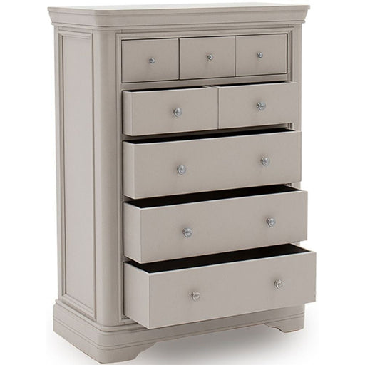 Vida Living Mabel Taupe Painted 8 Drawer Tall Chest - The Furniture Mega Store