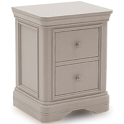 Vida Living Mabel Taupe Painted Bedside Cabinet - The Furniture Mega Store 