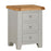 Chester Dove Grey & Solid Oak 3 Drawer Bedside - The Furniture Mega Store 