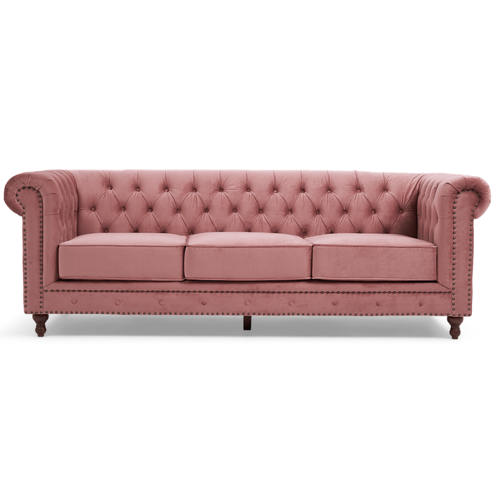 Eleanor Plush Velvet Chesterfield Sofa & Chair Collection - Choice Of Colours - The Furniture Mega Store 