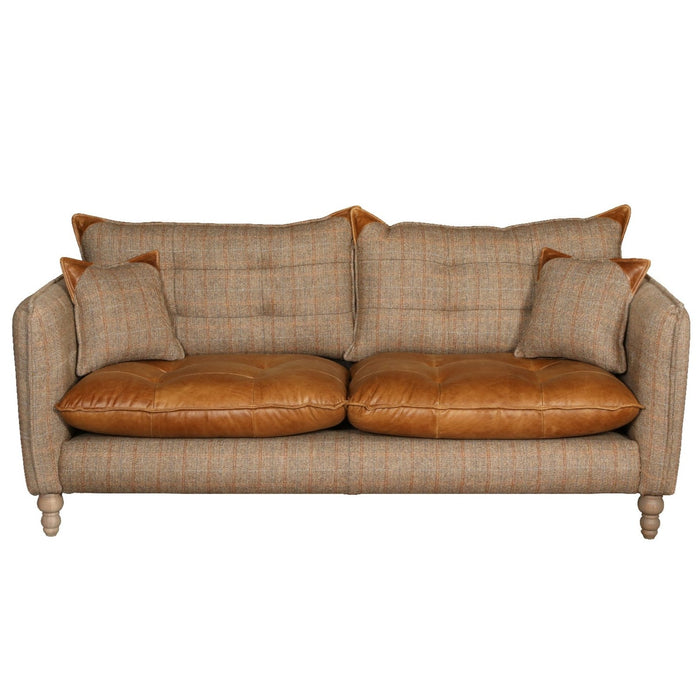 Regent Harris Tweed & Vintage Leather Sofa Collection - The Furniture Mega Store 