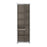Chelsea White High Gloss & Truffle Oak Trim Tall Glazed Narrow Display unit (RHD) - The Furniture Mega Store 