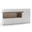 Chelsea White High Gloss & Truffle Oak Trim 3 Door Glazed Sideboard - Optional Lighting - The Furniture Mega Store 