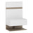 Chelsea White High Gloss & Truffle Oak Trim Bedside Extension - The Furniture Mega Store 