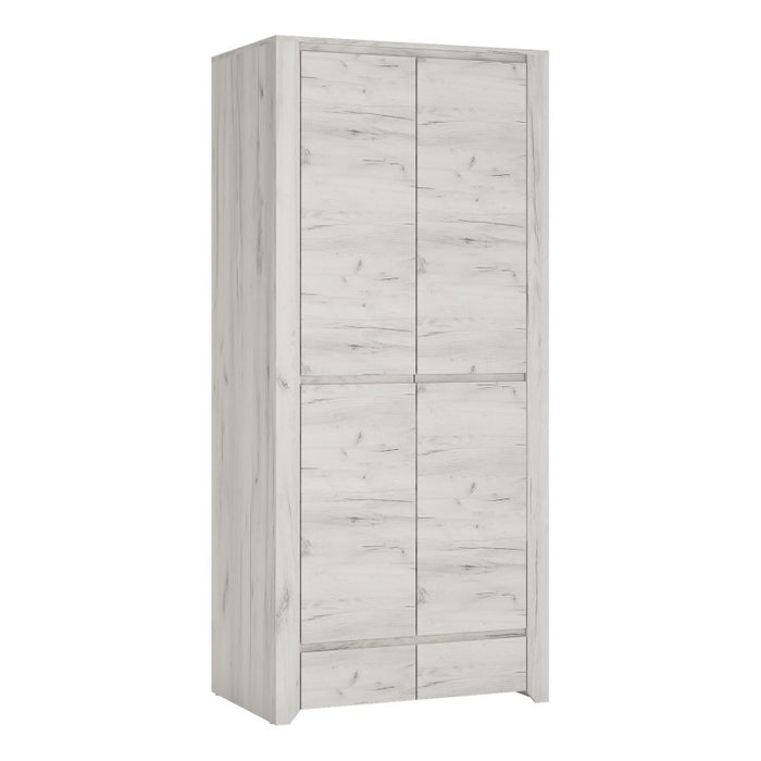 Angelica 2 Door 2 Drawer Fitted Wardrobe - White Oak - The Furniture Mega Store 