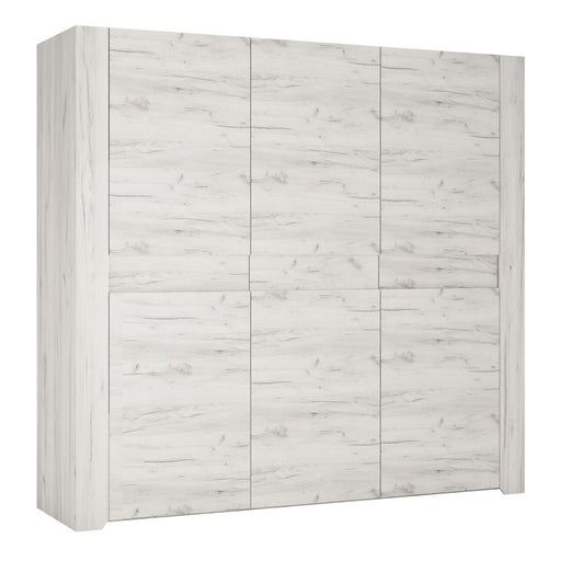 Angelica 3 Door Wardrobe - White Oak - The Furniture Mega Store 