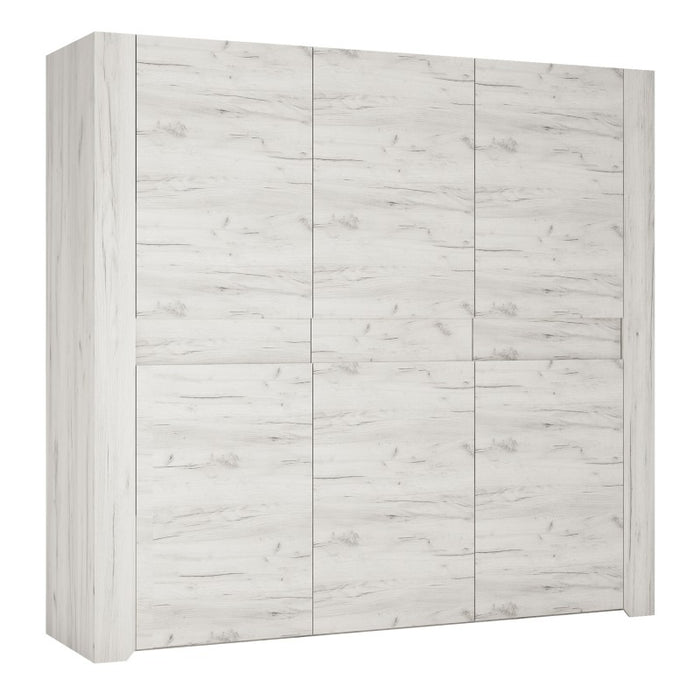 Angelica 3 Door Wardrobe - White Oak - The Furniture Mega Store 