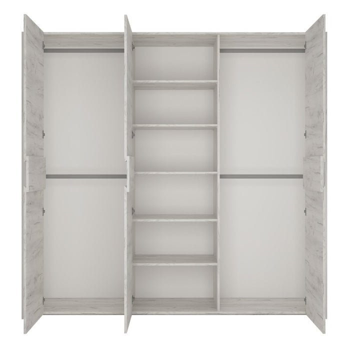 Angelica 3 Door Wardrobe - White Oak - The Furniture Mega Store 