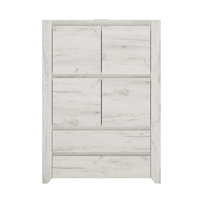 Angelica 4 Door 2 Drawer Cupboard - White Oak - The Furniture Mega Store 