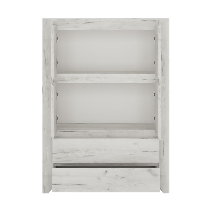 Angelica 4 Door 2 Drawer Cupboard - White Oak - The Furniture Mega Store 